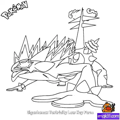 Free printable Gigantamax Toxtricity Low Key Form Coloring Page - Free Printable Pokemon Coloring Sheets coloring page